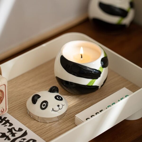 ceramic panda scented candle