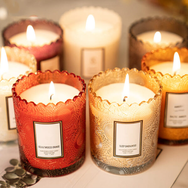 lace glass scented candle