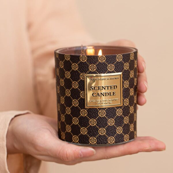 leather cup scented candle