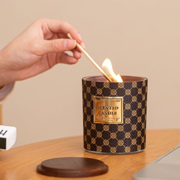 leather cup scented candle - Image 2